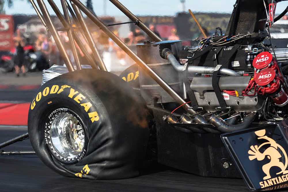 Drag Racing Good Year Tire Closeup Wrinkle
